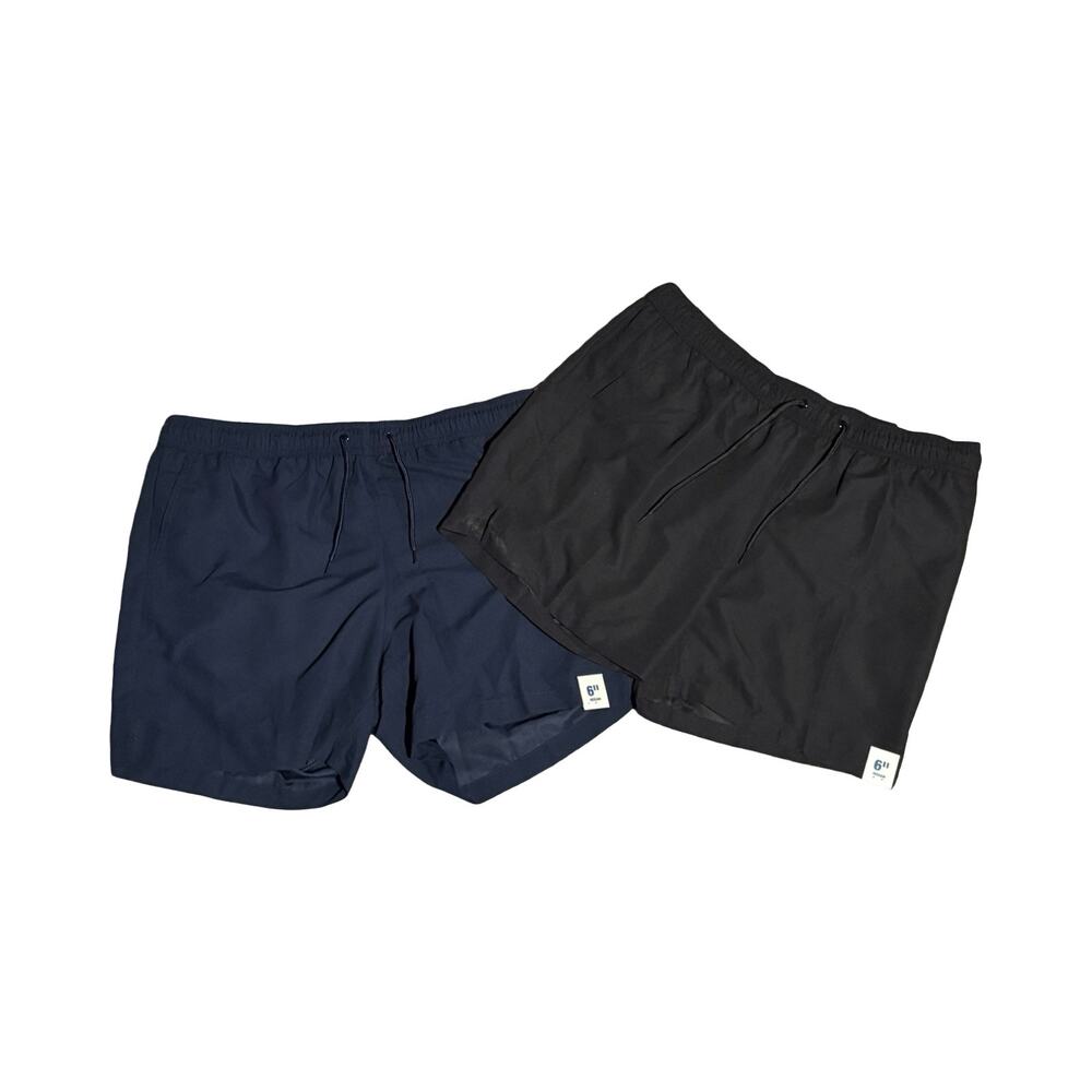 Men's Black/Navy Swim Trunks 6" Inseam - New With Tags